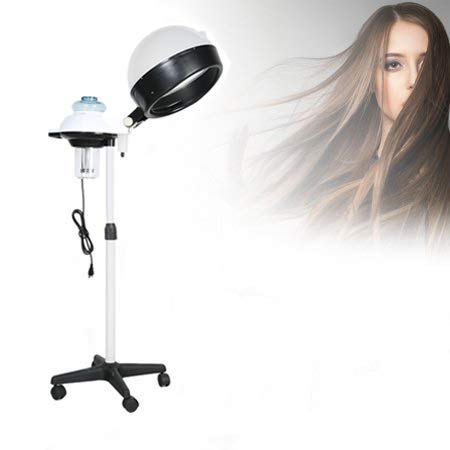 Moroly Professional Adjustable Hair Streamer and Dryer, Rolling Stand Steamer Dryer with Timer for Beauty Salon and Home,110V (White)