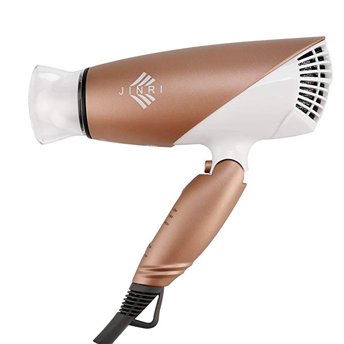 Blueseao JINRI Ceramic Tourmaline Lonic Technology handle Travel Hair Dryer Anion Fast Drying 2 Heat/Speed Low Noise Salon Lonic AICI Certification US