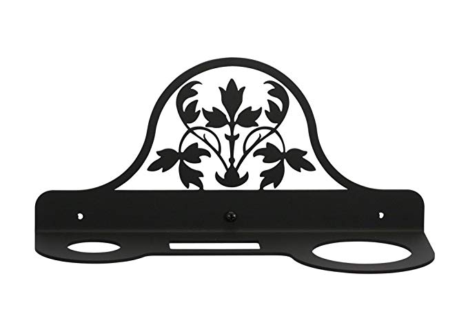 Village Wrought Iron 11 Inch Floral Hair Dryer Rack