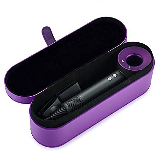 Dyson Supersonic Hair Dryer Organizer Storage Case, Sensico Portable Magnetic PU Leather Flip Hard Box for Dyson Supersonic HD01 Protection Storage Bag Anti-scratch Cover Pouch Sleeve (Purple)