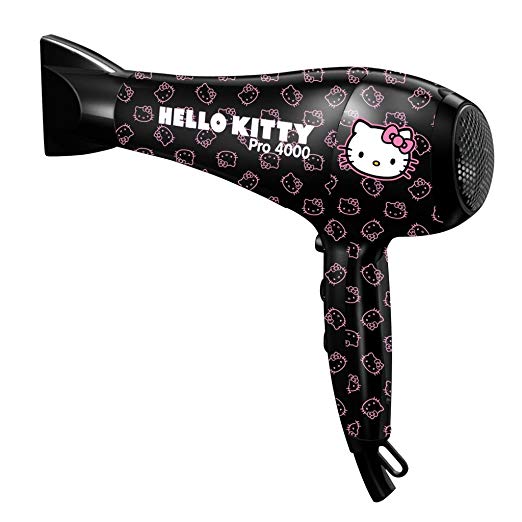 Hello Kitty Pro 4000 Professional Hair Blower Dryer 1875 Watt AC Motor, Ionic Technology, Ceramic Grill, with Cool Shot