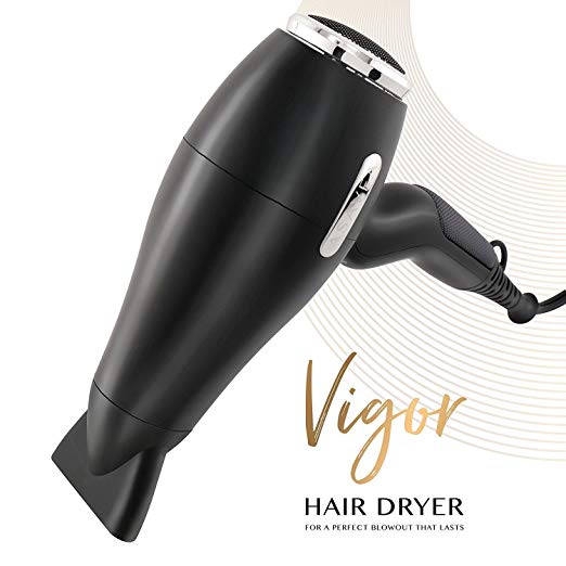 Asavea Vigor Hair Dryer Pro AC Motor Ionic, Ceramic Fast 1875W Blow Dryer