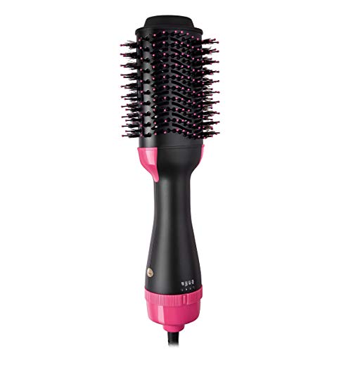 One Step Hair Dryer and Volumizer, ManKami Salon Hot Air Paddle Styling Brush Negative Ion Generator Hair Straightener Curler for All Hair Types