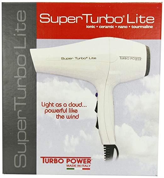 Turbo Power 325 Superf Turbo Lite 3300 Nano Tourmaline Ionic Ceramic Hair Dryer, 1700 Watt