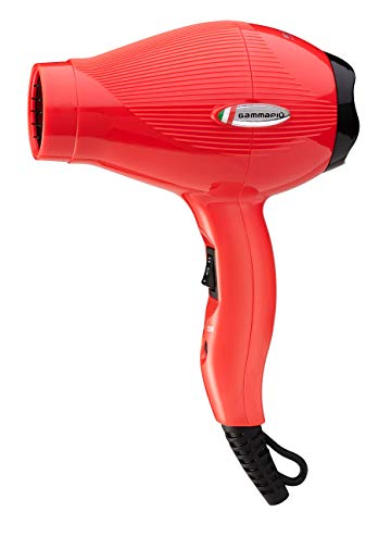 Gammapiu ETC Travel Hair Dryer - Professional Hair Dryer for Travel - Duel Voltage US and European Hair Dryer - Red