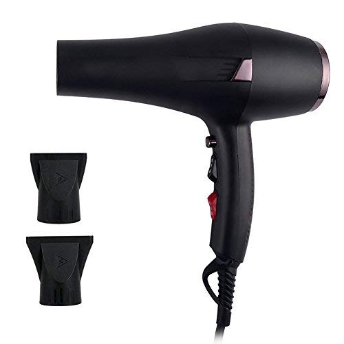 Suroomy Professional Salon Ceramic Ionic 2000W Powerful Fast Drying Blow Dryer Hair Dryer, Hand Held Powerful Performance Cable AC Motor Styling Tool with 2 Nozzles (Black)