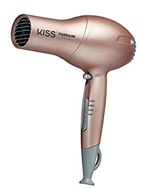 Kiss Products 1875 Watt Ceramic Tourmaline Styling Hairdryer Gold Edition, 24 Ounce – With Additional Concentrator Accessory