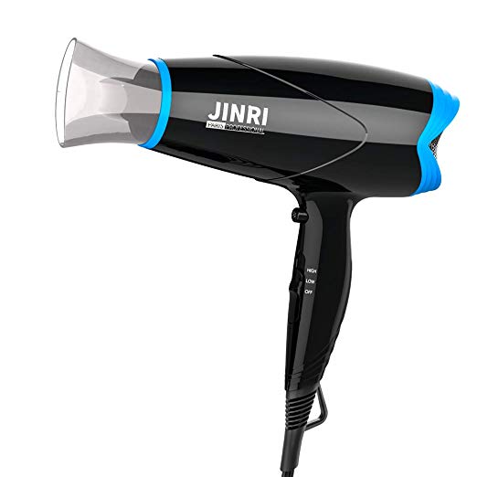 JINRI Hair Dryer 1875W Professional Blow Dryer Tourmaline Ceramic Negative Ionic Hair Blow Dryer with Cool Button Concentrator