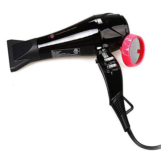 JINRI (JR-052) Hair Dryer 1875W Low Noise Light Weight Professional Fast Dryer with Negative Ions Ceramic Ionic, 3 Heat 2 Speed Settings, Black