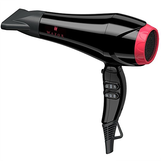 Wazor Hair Dryer Professional 1875W AC motor Negative Ionic Ceramic Blow Dryer With 2 Speed and 3 Heat Settings Cool Shut Button