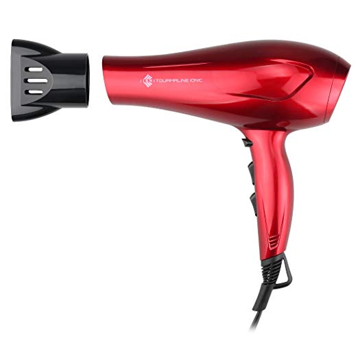 1875W Powerful Hair Dryer Blow Dryer with Diffuser, Tourmaline Negative Ionic Hair Dryers with Concentrator,ETL Certified ALCI Safety Plug,Hang Loop,Portable Hair Dryers