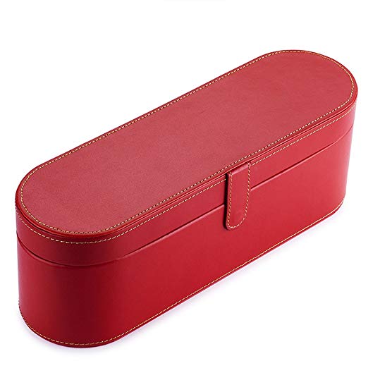 Dyson Supersonic Hair Dryer Case, PU Leather Flip Hard Box for Dyson Portable Storage Anti-scratch Cover Dustproof Pouch Sleeve (Red)