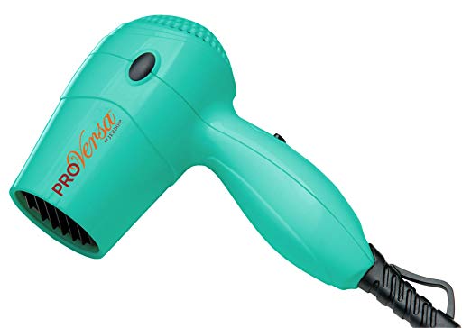 ProVersa JHD71T Micro Turbo Dual Voltage Portable Hair Dryer with 2-Speed and Heat Settings, 1600-Watts, Teal Finish