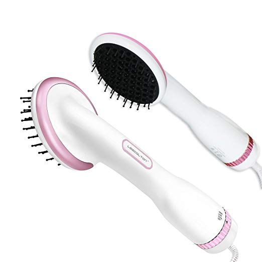 Hair Dryer and Hair Styler, Hot Air Paddle Brush, Negative Ion Generator Hair Straightener For All Hair Types by iFanze (Black)