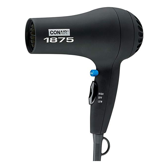 Hairdryer, Hand, Black, 1875 W, Soft Surface