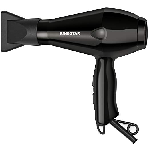 Kingstar Professional Hair Dryer Tourmaline Ionic Ceramic Blow Dryers 1875W Salon Powerful Ions Hair Blower 2 Speed and 3 Heat Settings for Hair Styling