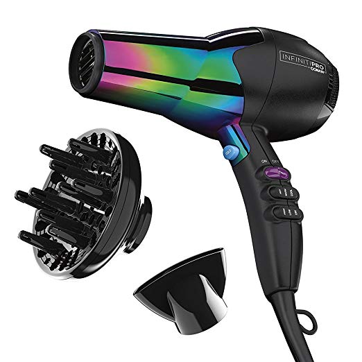 INFINITIPRO BY CONAIR 1875 Watt Ion Choice Hair Dryer, Rainbow finish