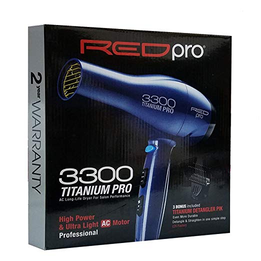 RED PRO Kiss 3300 Titanium Detangler AC Dryer