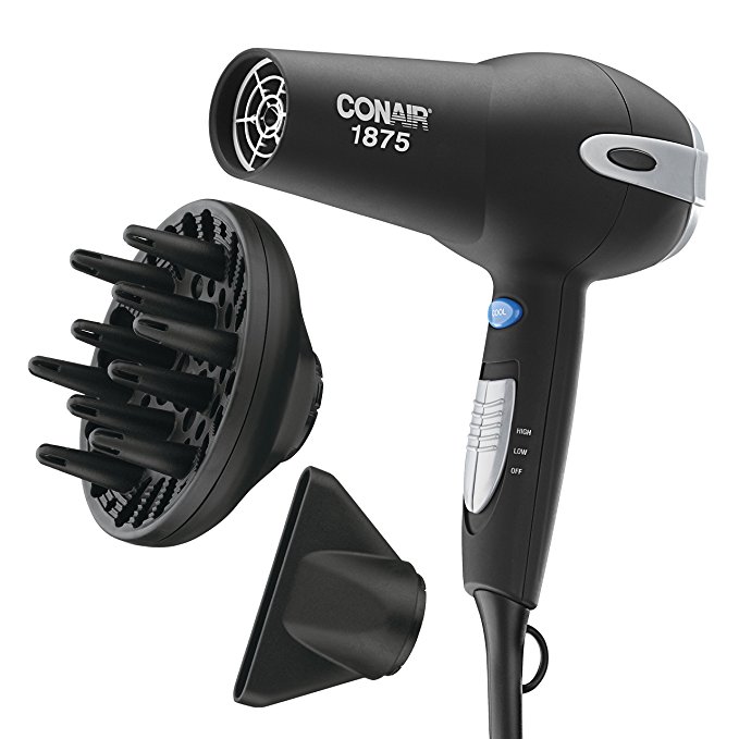 Conair 1875 Watt Ionic Ceramic Hair Dryer; Black