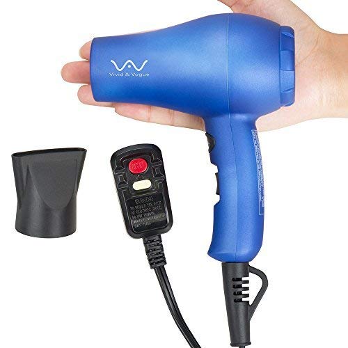 VAV 1000 Watts Travel Hair Dryer Professional Ceramic Mini Hair Dryers for Children Cool Shot Button Blow Dryer Blue