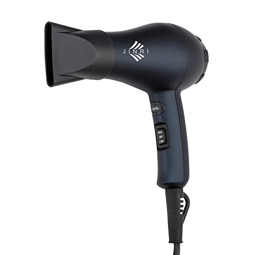 JINRI (JR-101）Professional Hair Dryer 1000W Mini Blow Dryer Ionic Ceramic Travel Hair Dryer with Styling Concentrator Nozzle 2 Speeds 2 Heat Settings CETL Certified (Black)