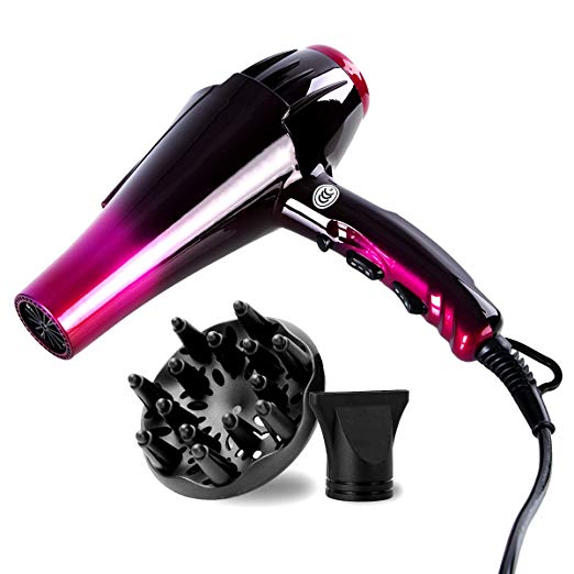 Hair Dryer Compact Travel Hair Dryer Turbo Hair Dryer Negative Ionic Ceramic Blow Dryer Long Life Damage Control for Faster Drying Professional Luxury Dryer (1)