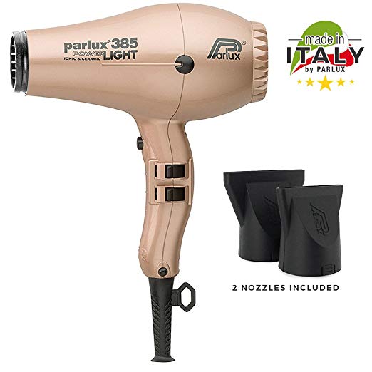 Parlux 385 Power Light Ceramic and Ionic Eco-friendly Professional Hair Dryer (Light Gold)