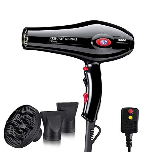 REBUNE Professional Hair Dryer Anion Household Sharon 2300W Hair Dryer (Black)