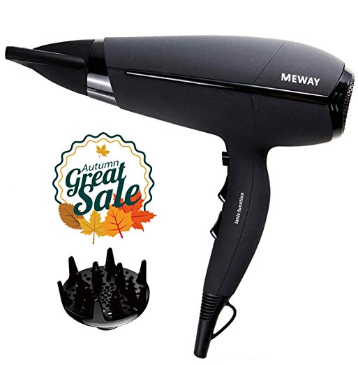 MEWAY 1875W Professional Hair Dryer Household Constant Temperature Fast Drying Ionic Repair Hair Care Blow Dryer (Black550)