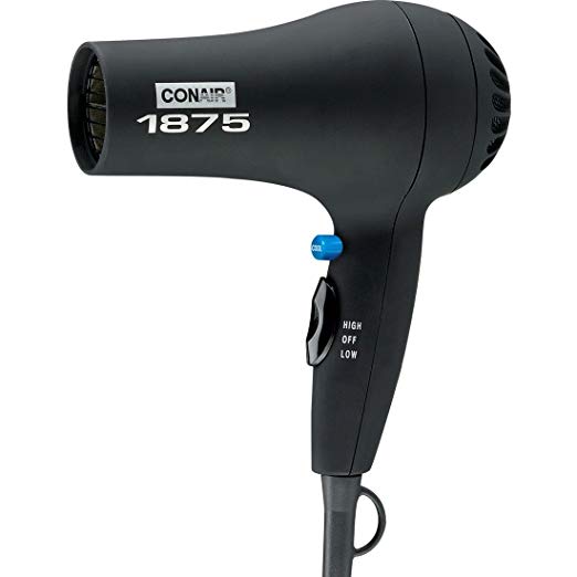 Conair 152B Turbo Black Soft Surface Hair Dryer - 1875W