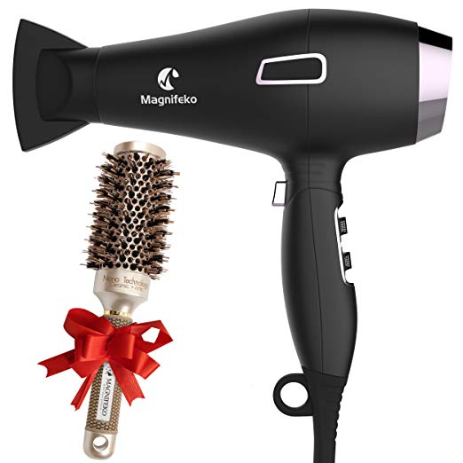 1875W Motor Professional Hair Dryer with FREE Ceramic Blowdrying Brush | Anti-Frizz blow dryer with Extra-Fast with Ionic Conditioning